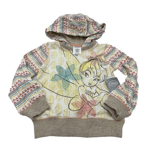 Disney Tops - Disney Store Tinker Bell Girls Hoodie Hoody Top Pull Over‎ Long Sleeve Size 2